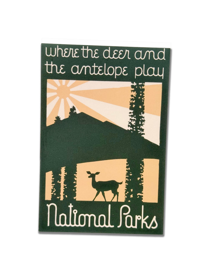 Deer and Antelope Play - National Parks Sticker