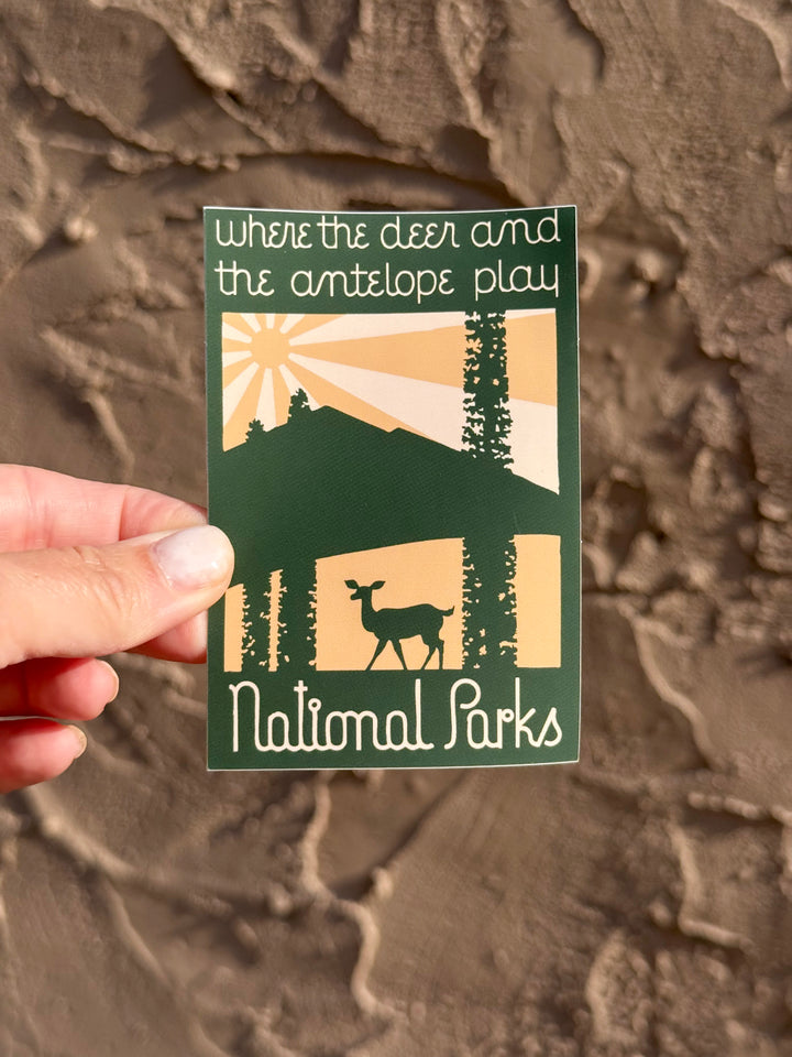Deer and Antelope Play - National Parks Sticker