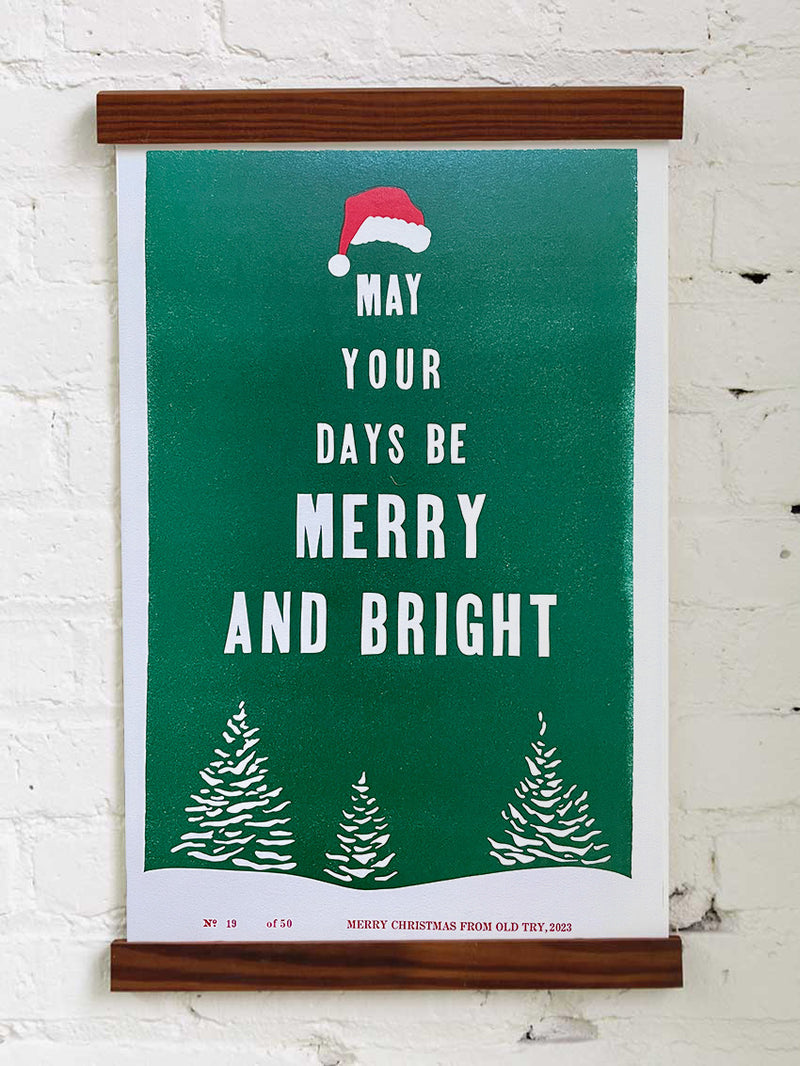 Merry & Bright | White Christmas 2023 Old Try Christmas Print