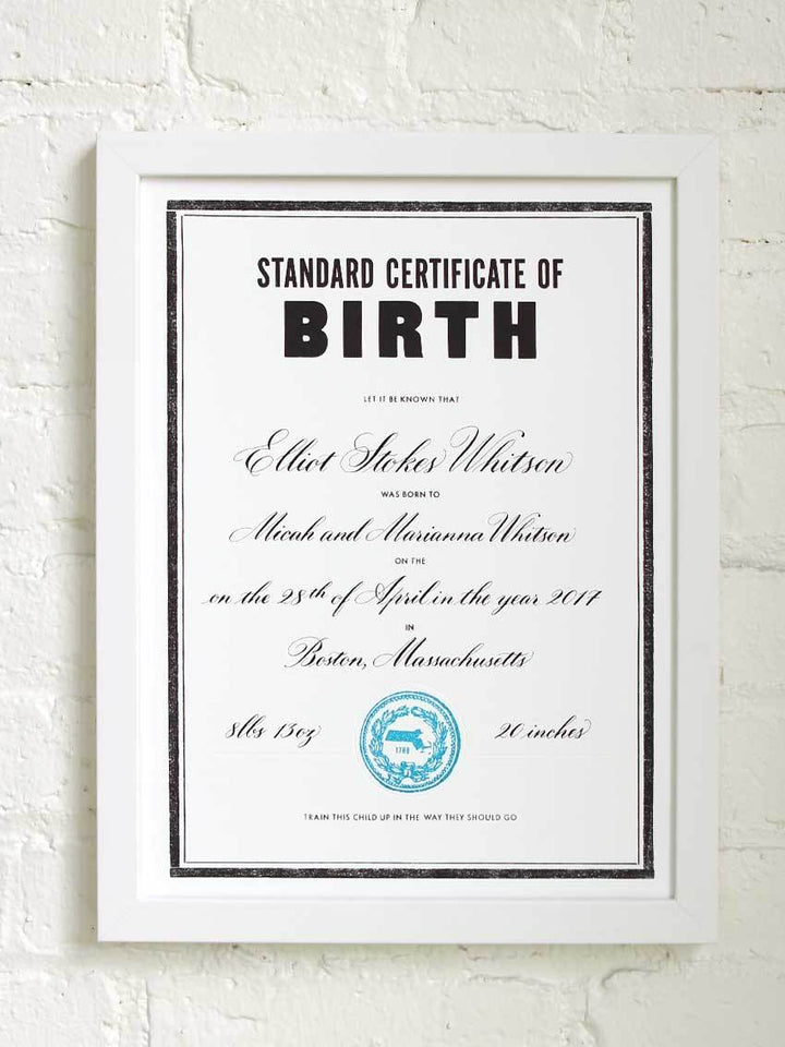 Standard Certificate of Birth | Birth Certificate - Old Try