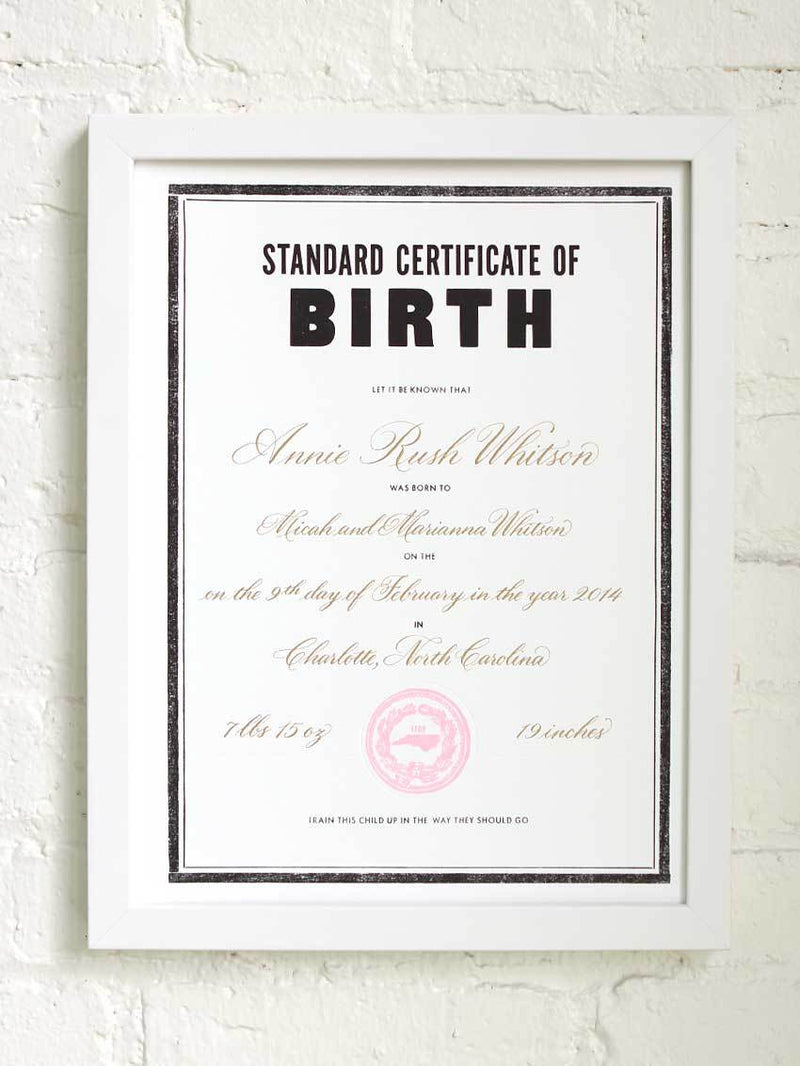 Standard Certificate of Birth | Birth Certificate - Old Try