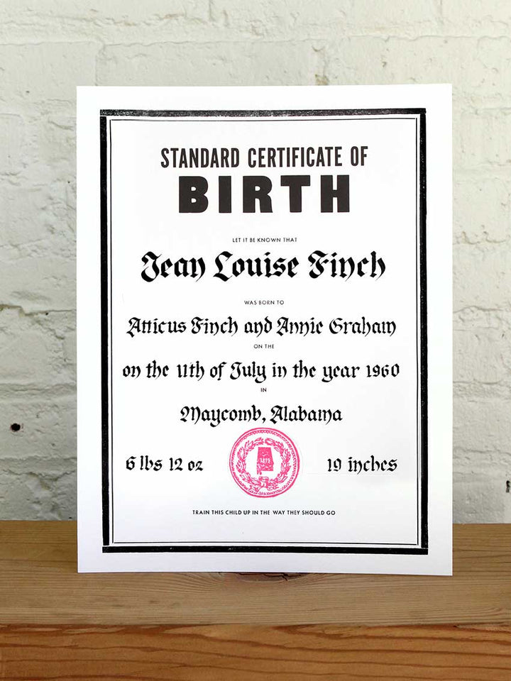 Standard Certificate of Birth | Birth Certificate - Old Try