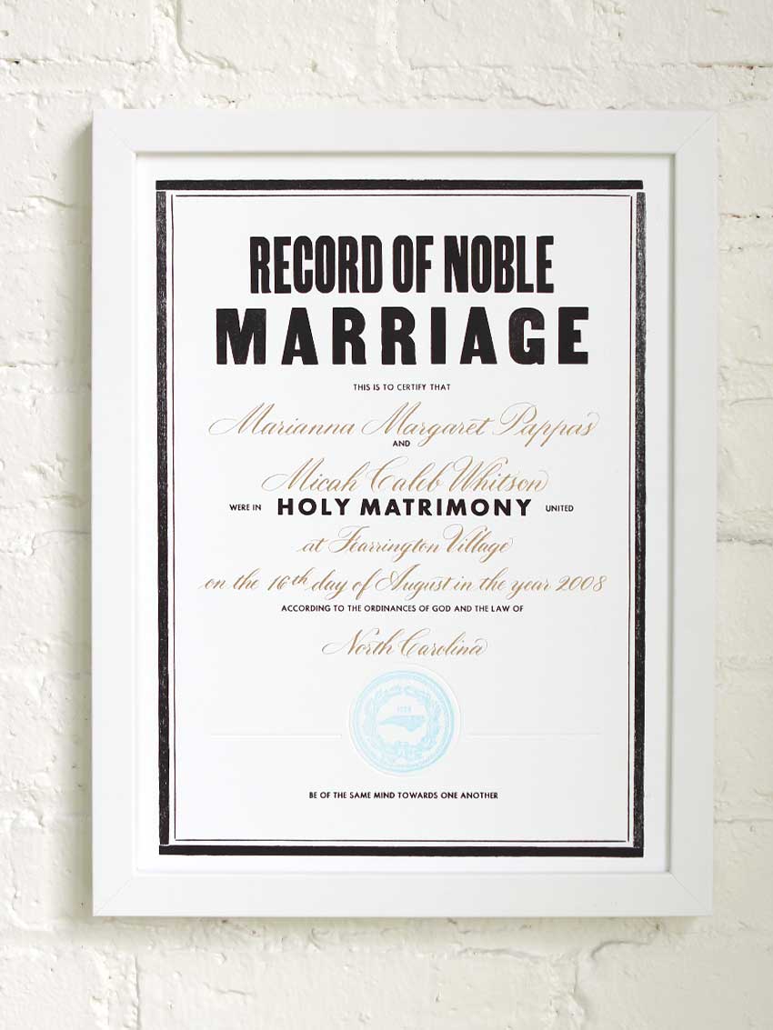 The Marrying Type | Marriage Certificate - Old Try